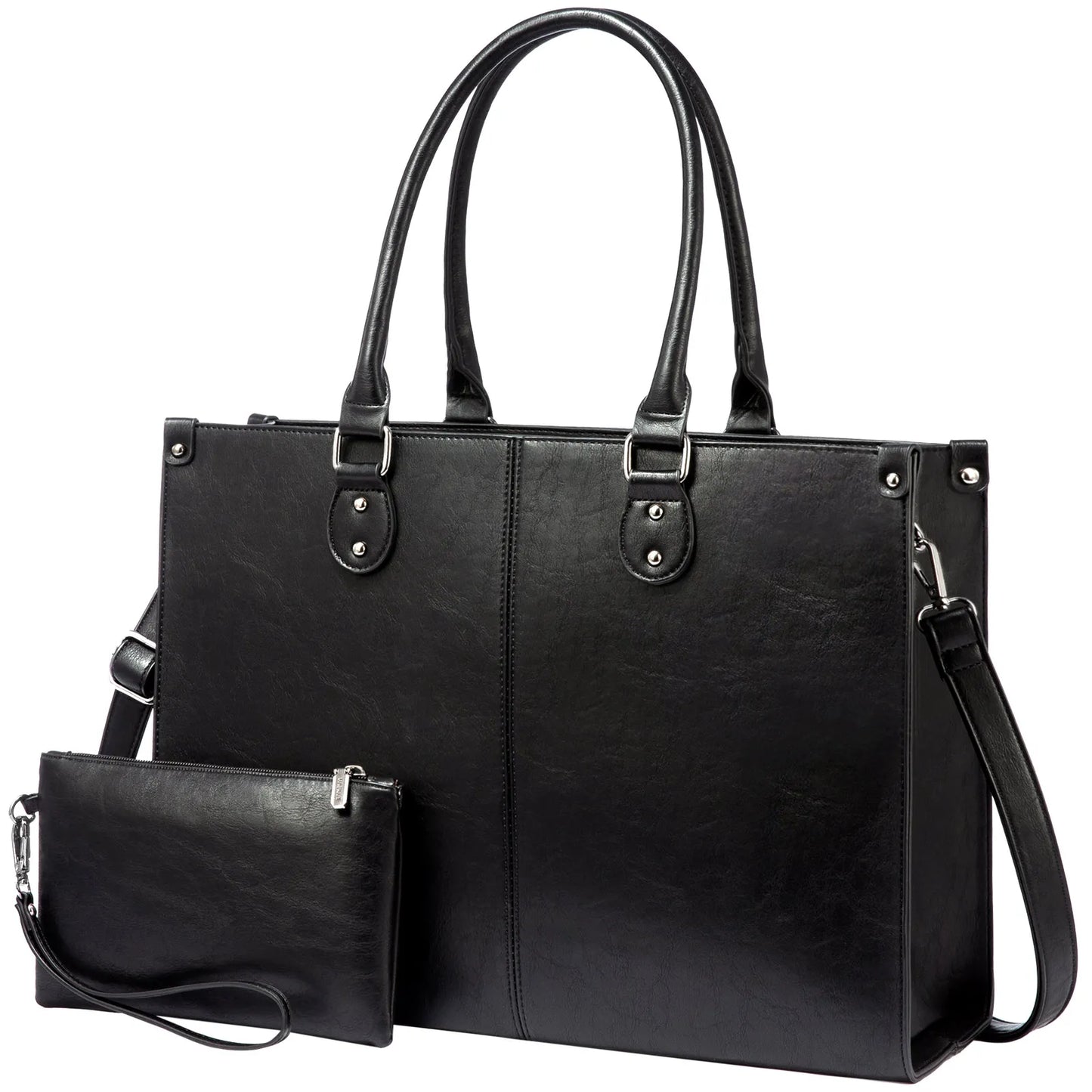 LOVEVOOK 2024 Hot Sale Vintage PU Leather Computer Bag Business Handbag Large Capacity Laptop Tote Work Bag Laptop Bag for Women