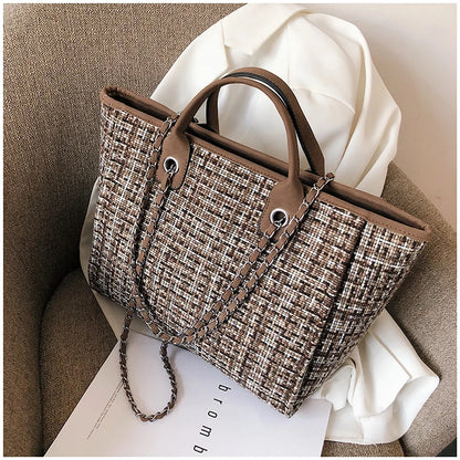 Women Tote Bag Fashion Nylon Large Handbag Chains Shoulder Bags Ladies Big Messenger Bag, Shopping Bag