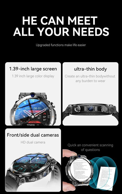 2024 4G 5G Smart Watch H10 WiFi GPS Dual Camera Video Call NFC 4+64GB 900MAH Battery Android Sport Smart Watch