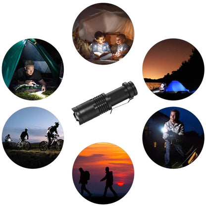 Portable Mini Q5 LED Flashlight Tactical Lamp LED Flashlight Adjustable Focus Zoomable Light for  Hiking Camping Power Outage