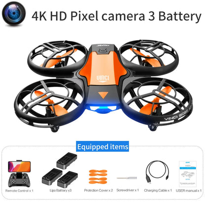 New V8 Mini Drone 4K 1080P HD Camera WiFi Fpv Air Pressure Altitude Hold Black Quadcopter RC Drone