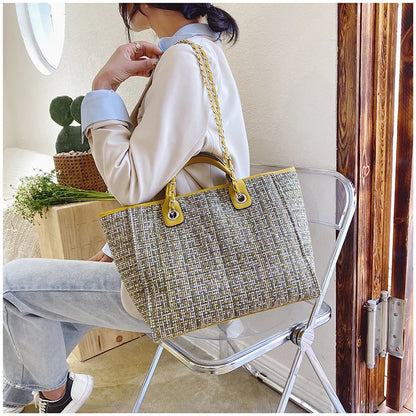 Women Tote Bag Fashion Nylon Large Handbag Chains Shoulder Bags Ladies Big Messenger Bag, Shopping Bag