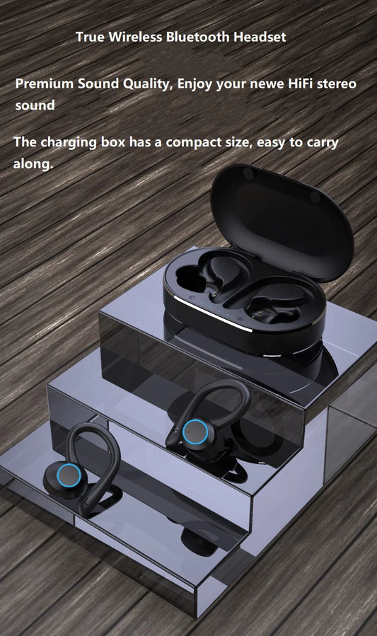 2025 Wireless Earbud YKK-Q23 BT 5.1 Ear Buds in Ear Hook Sports Headphone With Earhook Waterproof Touch Earphone Running Fitness