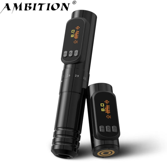 Ambition V1mini 2.0-3.5mm Adjustable Stroke Wireless Permanent Makeup Tattoo Pen Machine for Eyebrow Eyeliner Lip with 2 Battery