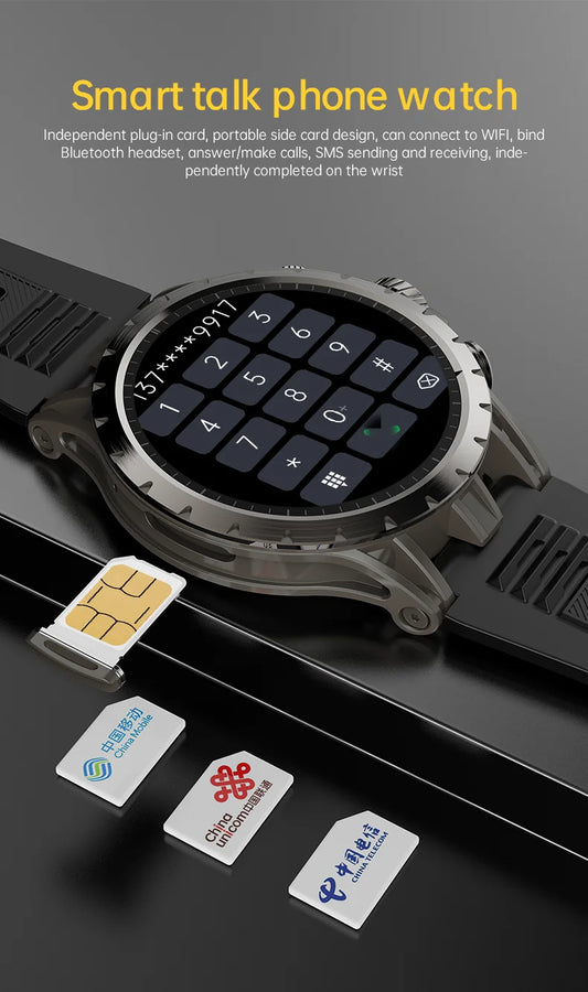 Reloj Inteligente Con Tarjeta Sim AMOLED 3+32GB Pago De Frecuencia Cardiaca SOS Admite NFC WIFI Q85 Reloj Inteligente 4g