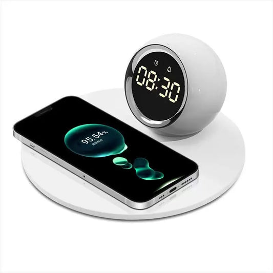 Yapears Wireless Chargers QI Phone Charger Adapter Multifunction Alarm Clock  15W Fast Charging With Led Night Light