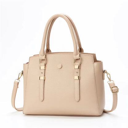 2024 New Women's Large-Capacity Retro Leisure Bag Casual Tote Oblique Straddle One-Shoulder Handbag Zipper Pure Color Simple