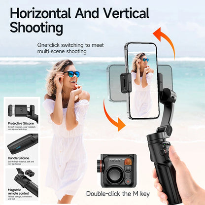 CYKE M05 Telescopic Rod  Detachable Remote Control  Three-Axis Al Stabilizer Extend 65CM Al Tracking and Shooting with Remote