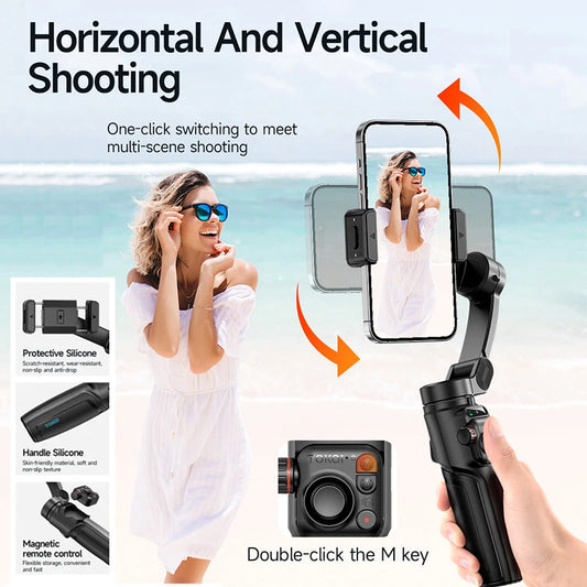 CYKE M05 Telescopic Rod  Detachable Remote Control  Three-Axis Al Stabilizer Extend 65CM Al Tracking and Shooting with Remote