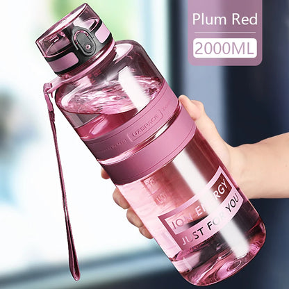 1.5/2L Sport Water Bottle Large capacity Portable leakproof Shaker Outdoor Fitness Bottle EcoFriendly Plastic Drinkware BPA Free