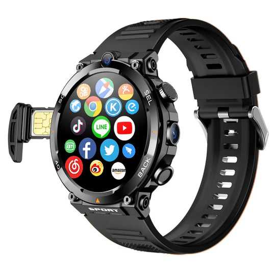 2024 4G 5G Smart Watch H10 WiFi GPS Dual Camera Video Call NFC 4+64GB 900MAH Battery Android Sport Smart Watch