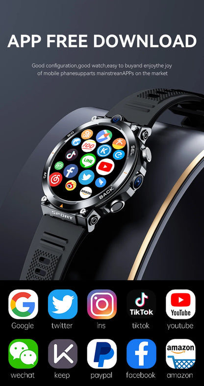 2024 4G 5G Smart Watch H10 WiFi GPS Dual Camera Video Call NFC 4+64GB 900MAH Battery Android Sport Smart Watch