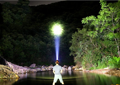 Super Bright USB Rechargeable Searchlight LED Flashlight Waterproof Ultra-Long Range Hand lamp Outdoor Hunting Fishing Light