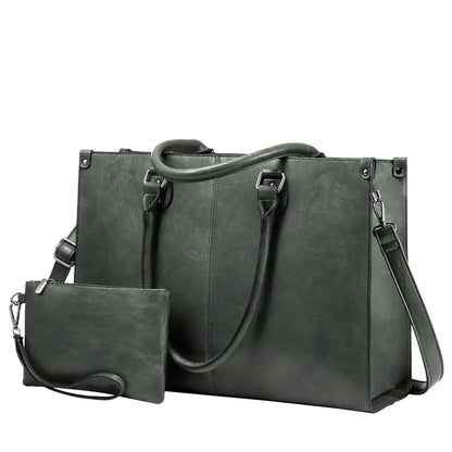LOVEVOOK 2024 Hot Sale Vintage PU Leather Computer Bag Business Handbag Large Capacity Laptop Tote Work Bag Laptop Bag for Women