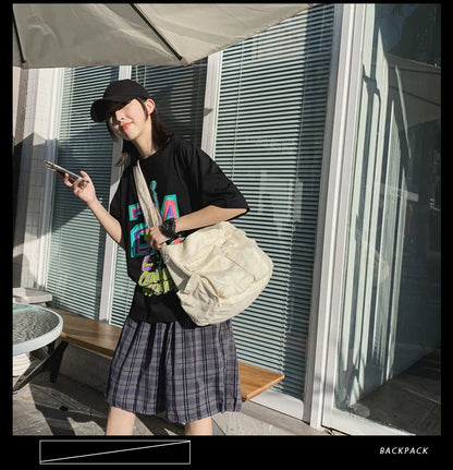 Women Vintage Handbag Canvas Teenager Shoulder Tote Bags Messenger Bags Ladies Casual Handbag Crossbody Purse