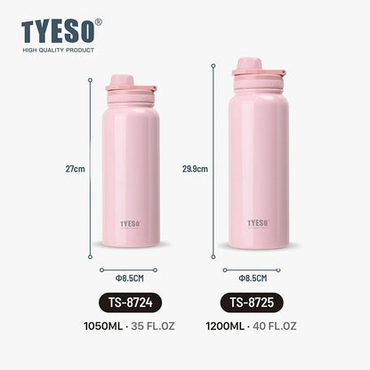 Tyeso Thermos Bottle Car Insulated Flask Water Tumbler for Outdoor Sports Travel Vacuum Flasks Stainless Steel Thermal Cup