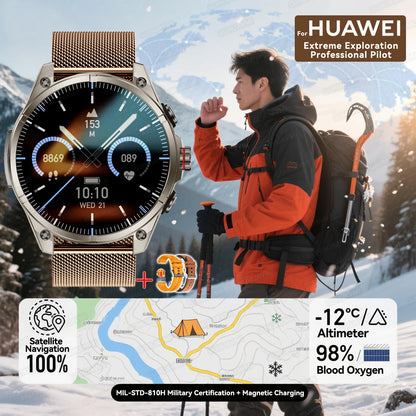 2025 New Premium GPS Smart Watches Outdoor Altimeter Barometer AMOLED Screen Built-in GPS Compass Military Sports Smartwatch Men
