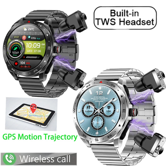 2024 TWS 2-in-1 Bluetooth Earphones  Smart Watch Bluetooth Call GPS Motion Trajectory HIFI 9D Sound Quality  Smartwatch