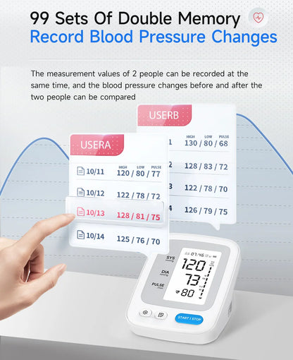 Yongrow Portable Digital Upper Arm Blood Pressure Monitor Measurement Tool Tonometer Sphygmomanometer