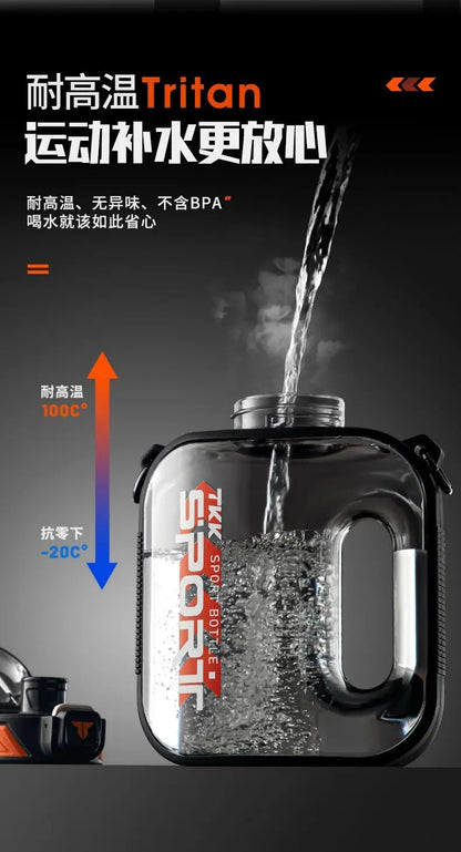 Big Capacity Sports Bottle New Tritan Water Kettle Drink Bottles Outdoor Fitness Space Cup GYM Kettle BPA FREE 1L/1.6L/2L