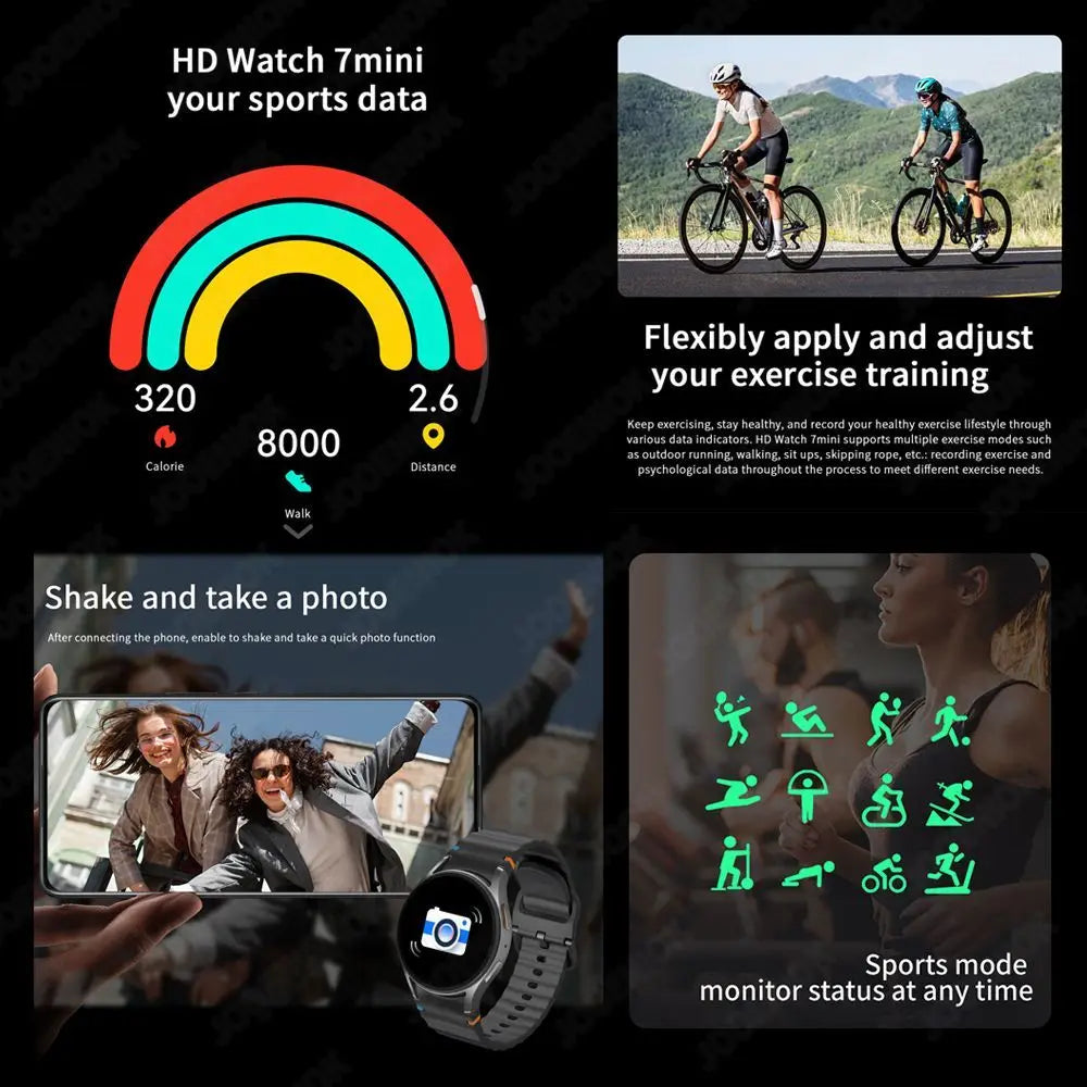 Watch 7 Upgrade GPS Smart Watch Men Women AMOLED HD Screen Compass Heart Rate Fitness Sport Waterproof Bluetooth Call Smartwatch