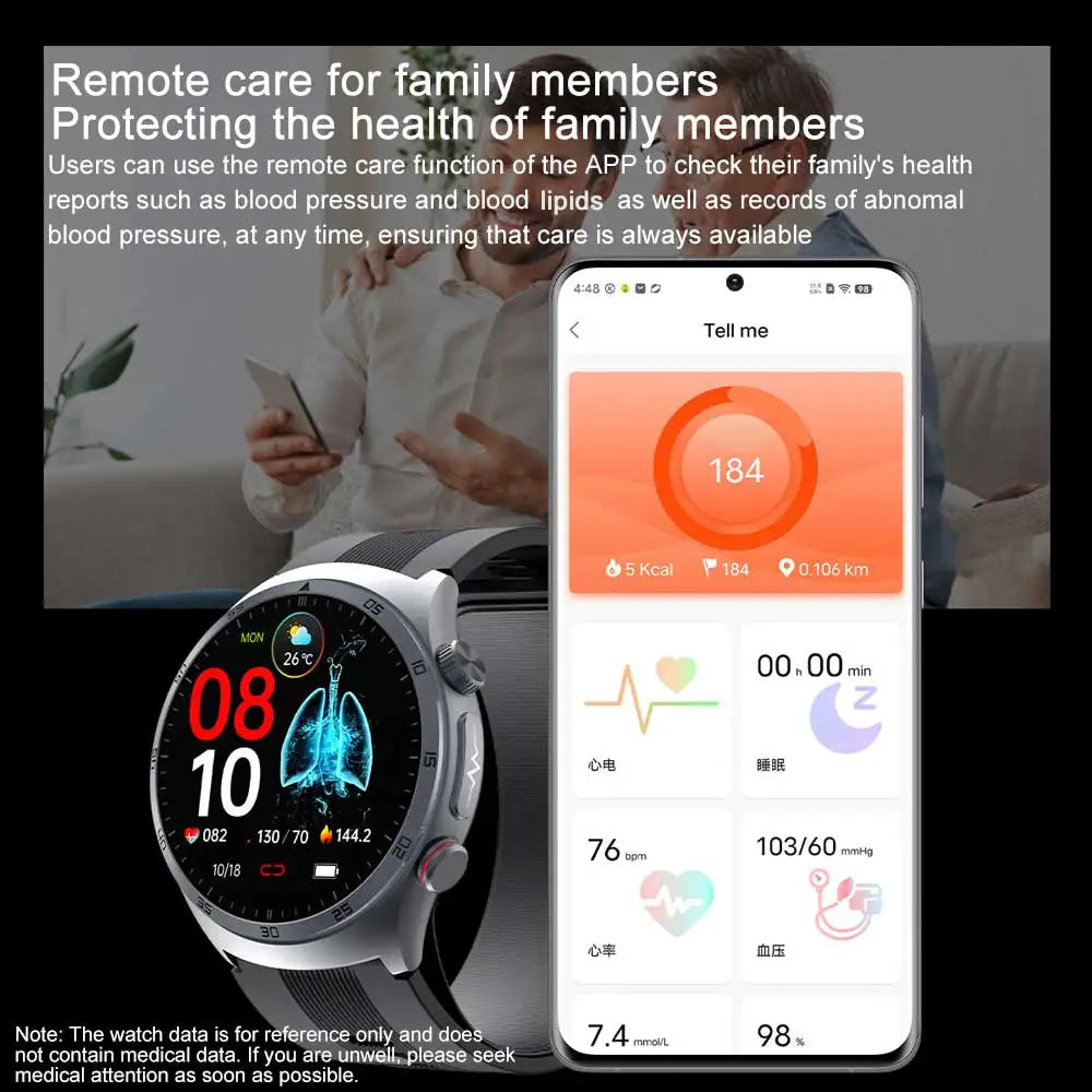 Airbag Smart Watch  2025 New Health watch men Air pump True Accurately Blood Pressure watches Uric Acid Blood Lipids