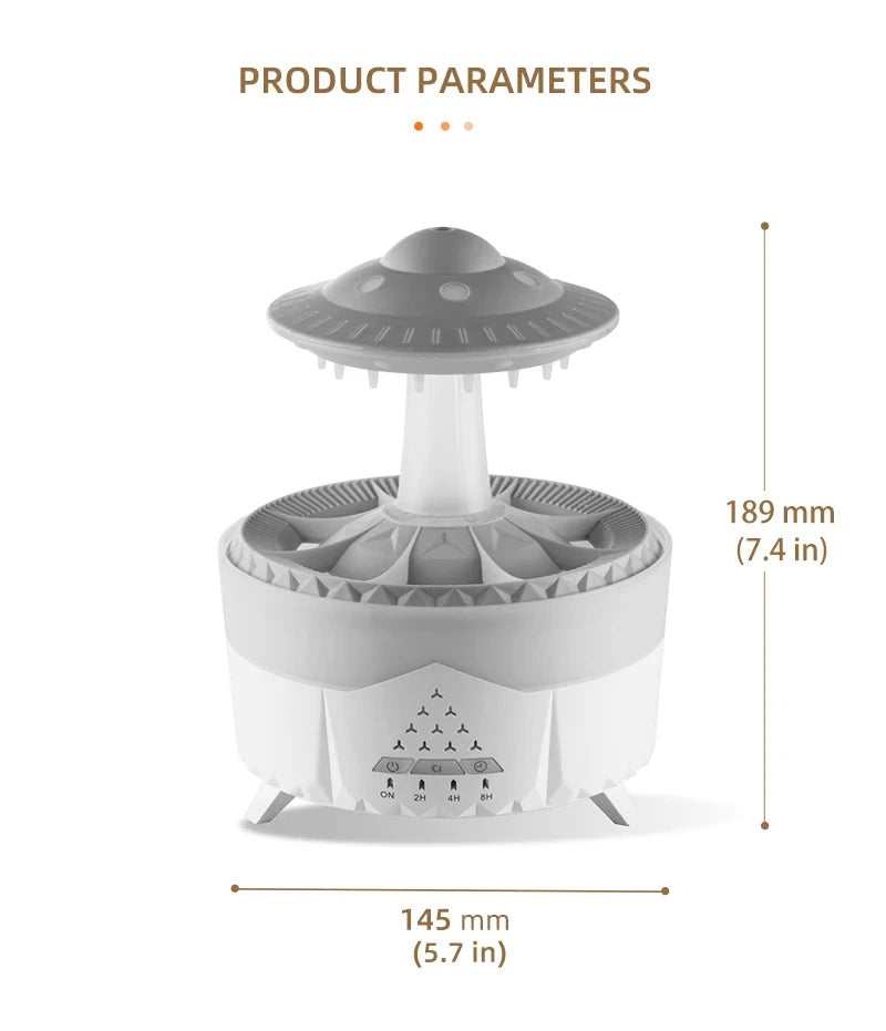 Rain Cloud Night Light Humidifier With Raining Water Drop Sound And 7 Color Led Light Essential Oil Diffuser Aromatherapy