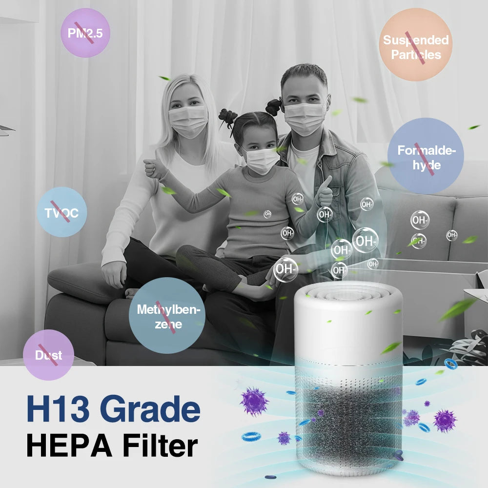 Household Air Purifier Portable Air Cleaner Mini Desktop Air Purifier With HEPA Filter Air Freshener Air Cleaner For Home Office