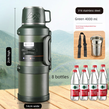 2024 Thermal Pot Large Capacity Men Outdoor Thermal Cold Preservation Dual Use Water Cup