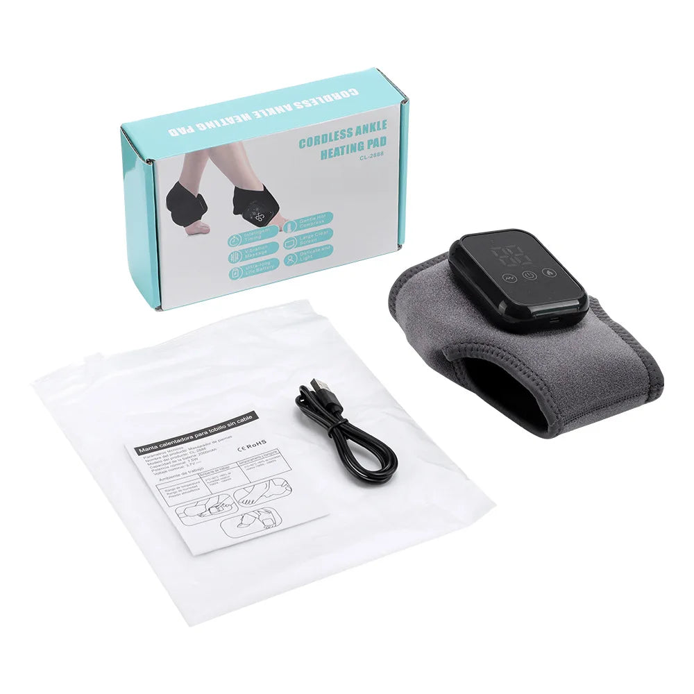 ChiJiaoDr Electric Heating Ankle Care Home Massager Foot Therapy Hot Compress Pain Relief Rehabilitation Protective Equipment