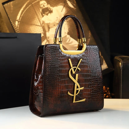 High-grade light luxury handbag New Autumn and Winter fashion Tote bag women's crocodile print single shoulder crossbodybag