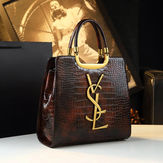 High-grade light luxury handbag New Autumn and Winter fashion Tote bag women's crocodile print single shoulder crossbodybag