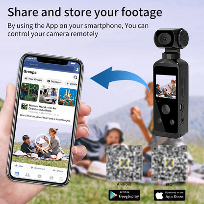 4K Pocket Camera 1080P WiFi Full HD Pocket Camera 270 Rotatable Mini Outdoor Sport DV With Waterproof Case Video Camcorders Gift
