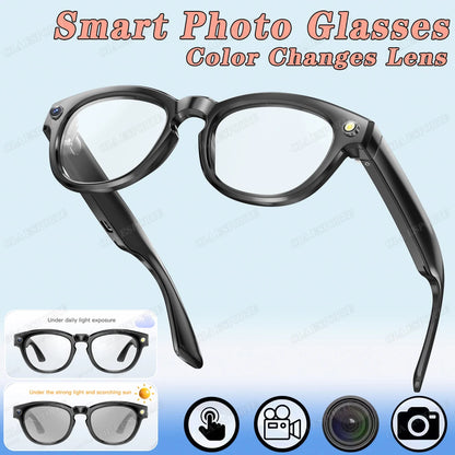 AI Smart Glasses Photo Sense Camera Bluetooth Music Call Intelligent Recording Ip65 Waterproof Bluetooth Sunglasses Men, Women