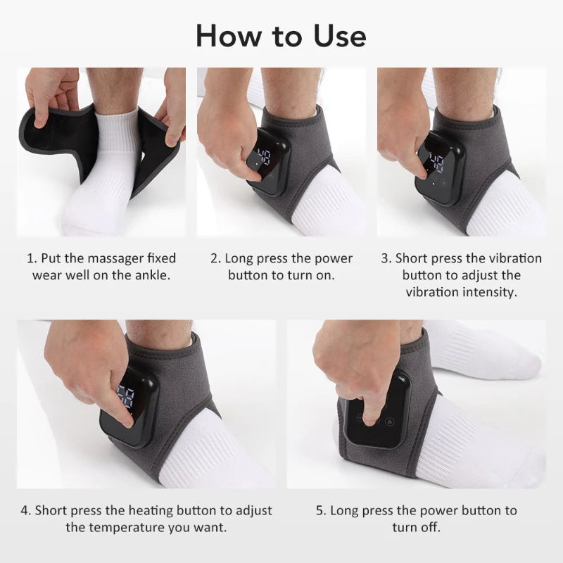 ChiJiaoDr Electric Heating Ankle Care Home Massager Foot Therapy Hot Compress Pain Relief Rehabilitation Protective Equipment