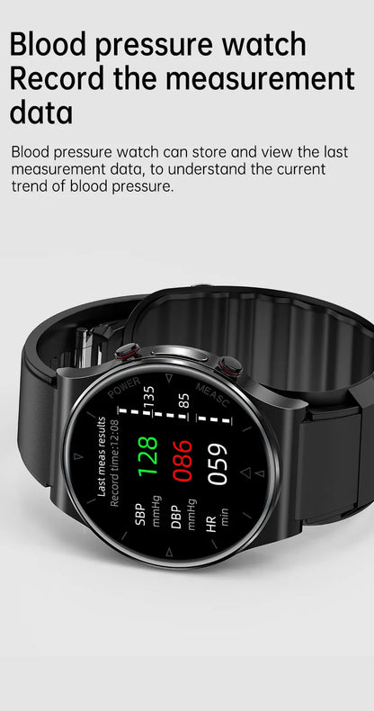 P70 Smart Watch Air Pressure Pump Blood Pressure Medical Grade ECG+PPG Heart Rate Blood Pressure Measurement Elder Health Watch