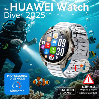 2025 New Premium GPS Smart Watches Outdoor Altimeter Barometer AMOLED Screen Built-in GPS Compass Military Sports Smartwatch Men