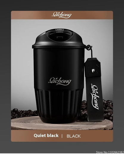 410ml Ceramic Liner Thermos Coffee Cup Double Wall Stainless Steel Vacuum Insulated Thermos For Coffee Thermal Mug Tumbler Gift