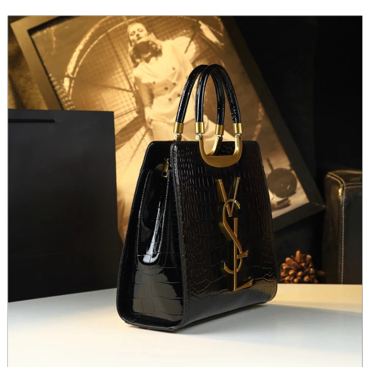 High-grade light luxury handbag New Autumn and Winter fashion Tote bag women's crocodile print single shoulder crossbodybag