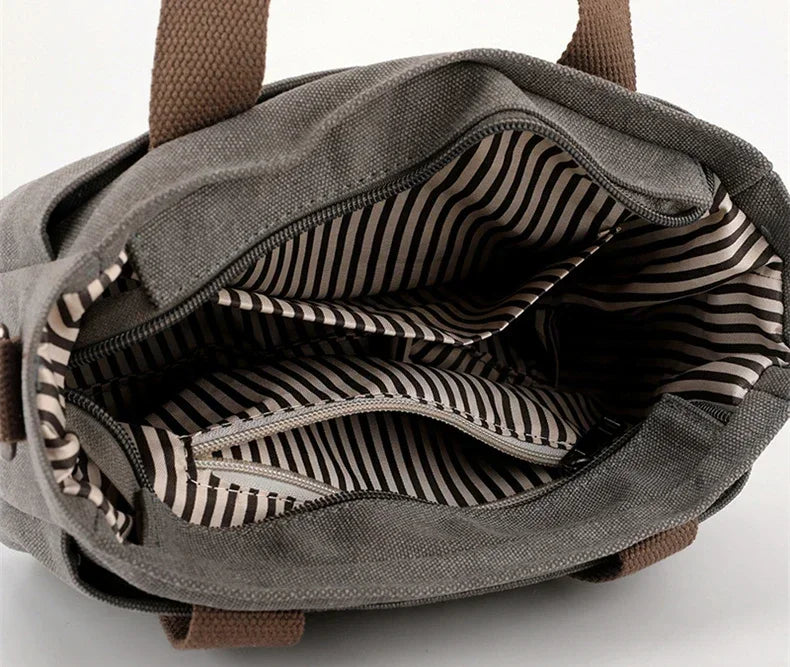 2025 NEW Top-Handle Bag For Women Shoulder CrossBody Bag Vintage Canvas Ladies Tote Messenger Bag Small Female Travel Handbag