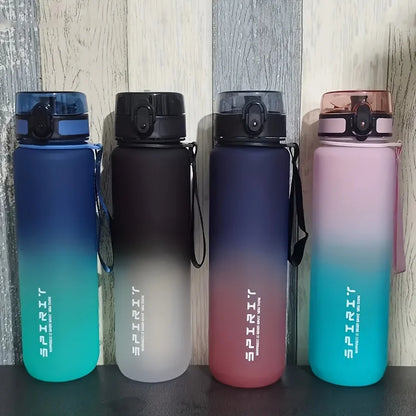 1L Large Capacity Sports Water Bottle Motivational Leak Proof Portable Reusable Plastic Cups Outdoor Travel Gym Jugs