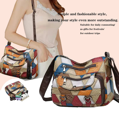 Ladie's handbag, can be carried across the shoulder with a geometric design, suitable for work occasions.