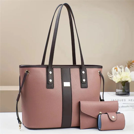 Trend 3Piece Set Women Handbag Purses Luxury Designer Female PU Leather Crossbody Shoulder Bag Large Capacity Casual Tote Bag