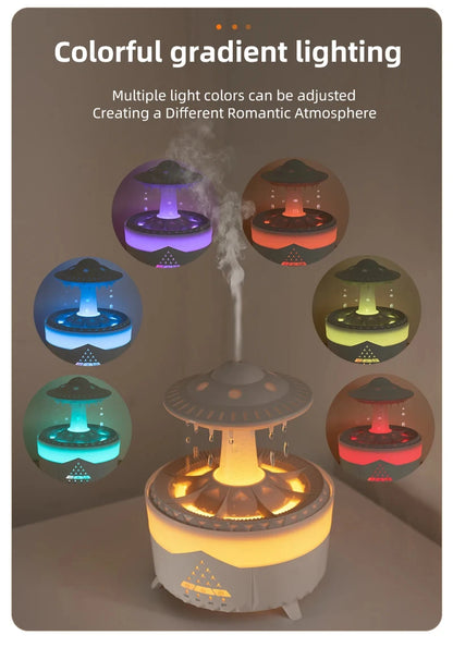 Rain Cloud Night Light Humidifier With Raining Water Drop Sound And 7 Color Led Light Essential Oil Diffuser Aromatherapy