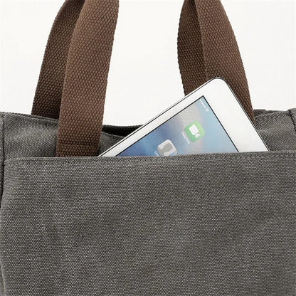 2025 NEW Top-Handle Bag For Women Shoulder CrossBody Bag Vintage Canvas Ladies Tote Messenger Bag Small Female Travel Handbag