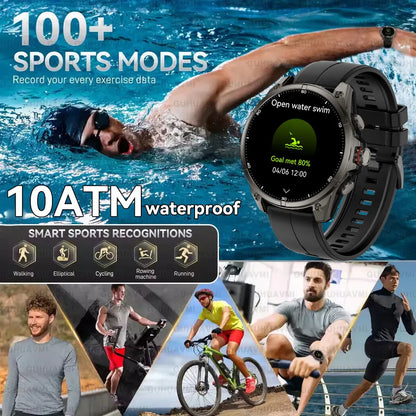 2025 New Premium GPS Smart Watches Outdoor Altimeter Barometer AMOLED Screen Built-in GPS Compass Military Sports Smartwatch Men