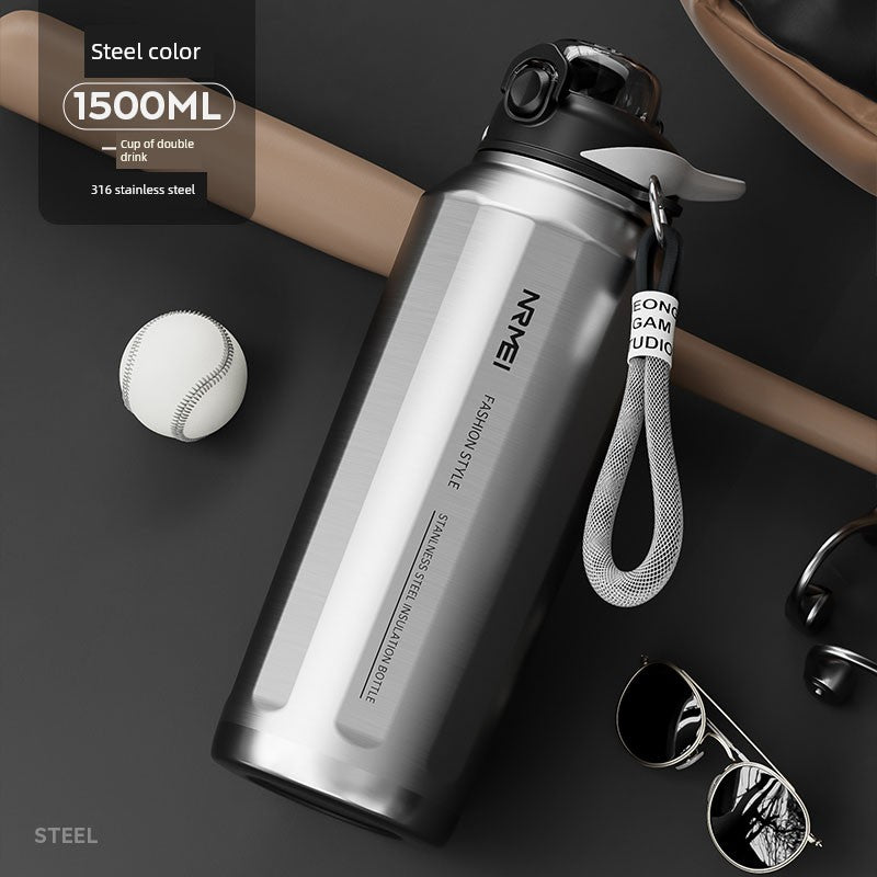 Japanese Style New Vacuum Cup Large Capacity Cold Cup SUS316 Stainless Steel Outdoor Sports  Water Cup Portable Student