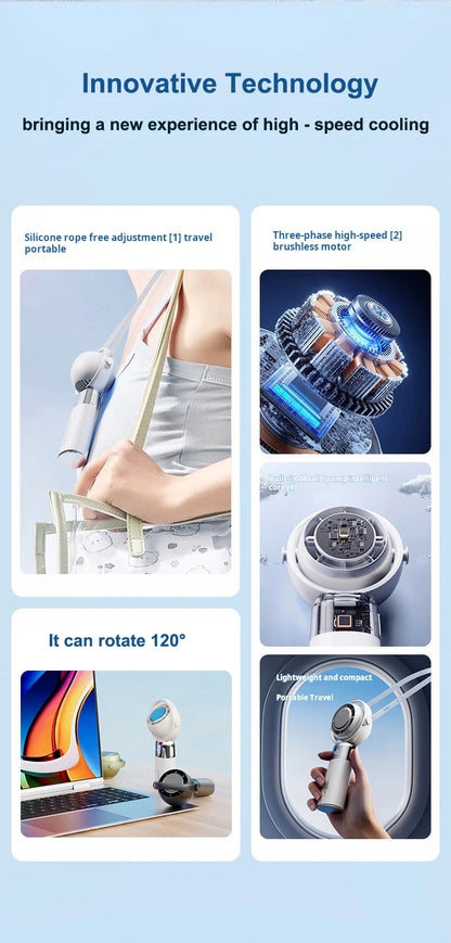 Handheld Fan High Speed Fan Handheld Outdoor Portable Fan Rechargeable Model Digital Life Display Model Strong Wind Long Battery