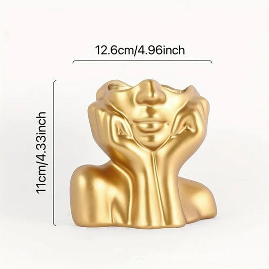 Charming Face Vase Nordic Style Flower Vase Can Add Water Three Colors