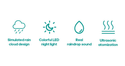 Rain Cloud Electric Air Humidifier 300ml Aroma Diffuser Zen Rain Water Drops Colorful Night Light Humidifier for Home Gift